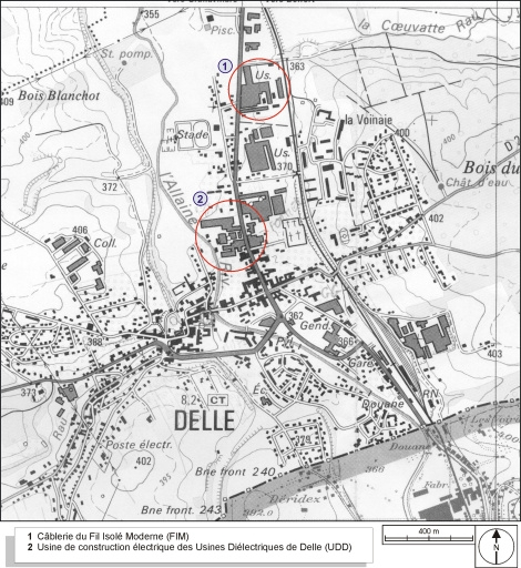 Carte de localisation des oeuvres étudiées. © André Céréza / Région Bourgogne-Franche-Comté, Inventaire du patrimoine - 2003