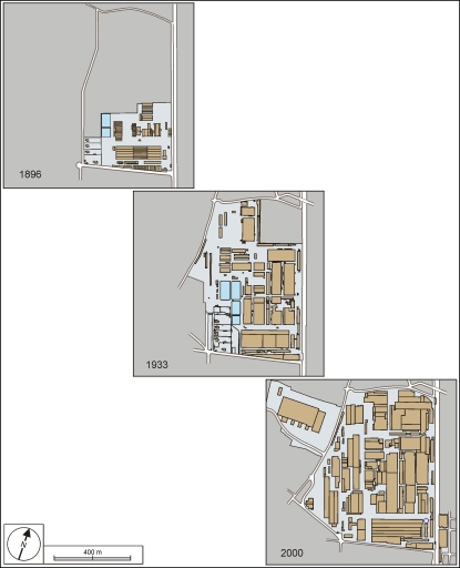 Evolution du bâti entre 1896 et 2000. © André Céréza / Région Bourgogne-Franche-Comté, Inventaire du patrimoine - 2003