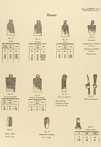 Outils vendus par la société dans les années 1960 : houes. © Jérôme Mongreville / Région Bourgogne-Franche-Comté, Inventaire du patrimoine - 2005 Outils vendus par la société dans les années 1960 : houes. © Jérôme Mongreville / Région Bourgogne-Franche-Comté, Inventaire du patrimoine - 2005