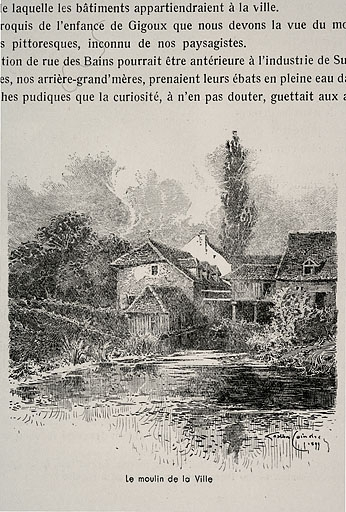 Le moulin de la Ville [de l'Archevêque ? Restitution], 1899. © Yves Sancey / Région Bourgogne-Franche-Comté, Inventaire du patrimoine - 2006