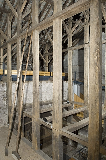 Charpente du fenil. Vue plongeante. © Jérôme Mongreville / Région Bourgogne-Franche-Comté, Inventaire du patrimoine - 2006