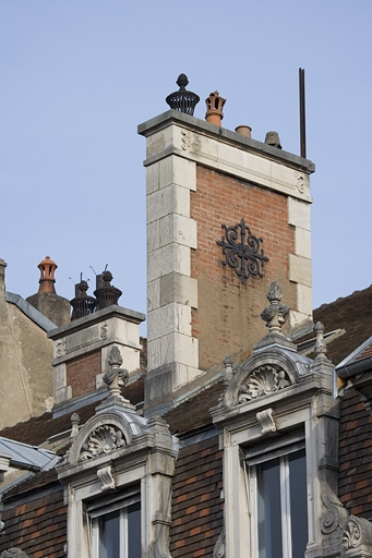 Détail d'une souche de cheminée. © Yves Sancey / Région Bourgogne-Franche-Comté, Inventaire du patrimoine - 2007