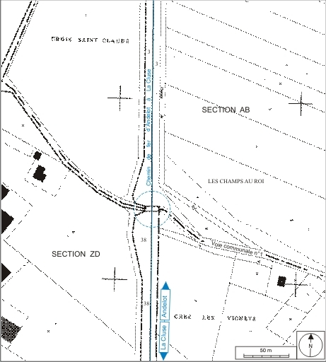 Plan-masse et de situation. Extrait du plan cadastral informatisé, 2006, sections AB et ZD, échelle 1:2000. © André Céréza / Région Bourgogne-Franche-Comté, Inventaire du patrimoine - 2007 Plan-masse et de situation. Extrait du plan cadastral informatisé, 2006, sections AB et ZD, échelle 1:2000. © André Céréza / Région Bourgogne-Franche-Comté, Inventaire du patrimoine - 2007