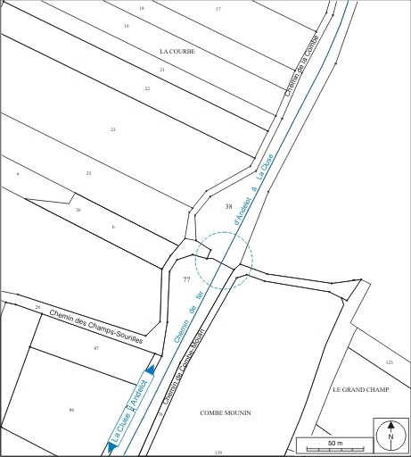 Plan-masse et de situation. Extrait du plan cadastral informatisé, 2006, section ZD, échelle 1:2000. © André Céréza / Région Bourgogne-Franche-Comté, Inventaire du patrimoine - 2007 Plan-masse et de situation. Extrait du plan cadastral informatisé, 2006, section ZD, échelle 1:2000. © André Céréza / Région Bourgogne-Franche-Comté, Inventaire du patrimoine - 2007