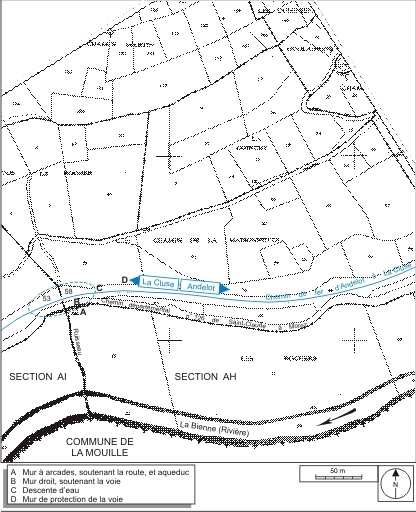 Plan-masse et de situation. Extrait du plan cadastral informatisé, 2006, sections AH et AI, échelle 1:2500. © André Céréza / Région Bourgogne-Franche-Comté, Inventaire du patrimoine - 2007 Plan-masse et de situation. Extrait du plan cadastral informatisé, 2006, sections AH et AI, échelle 1:2500. © André Céréza / Région Bourgogne-Franche-Comté, Inventaire du patrimoine - 2007