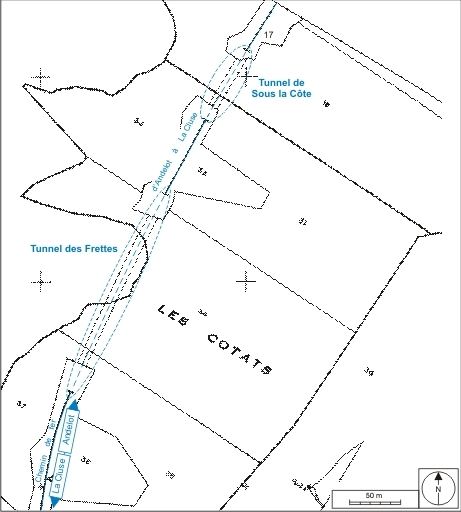 Plan-masse et de situation. Extrait du plan cadastral informatisé, 2006, section ZI, échelle 1:2000 réduite à 1:2500. © André Céréza / Région Bourgogne-Franche-Comté, Inventaire du patrimoine - 2007
