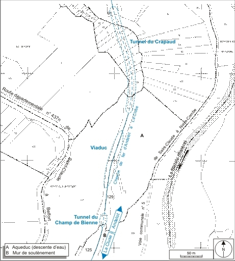 Plan-masse et de situation. Extrait du plan cadastral informatisé, 2006, section 541 ZC, échelle 1:2000. © André Céréza / Région Bourgogne-Franche-Comté, Inventaire du patrimoine - 2007