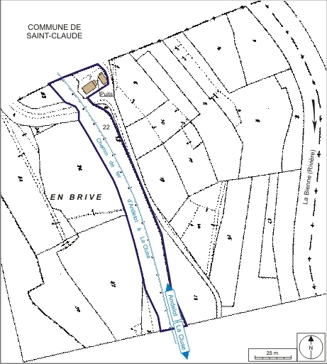 Plan-masse et de situation. Extrait du plan cadastral informatisé, 2006, section C, échelle 1:1250. © André Céréza / Région Bourgogne-Franche-Comté, Inventaire du patrimoine - 2007