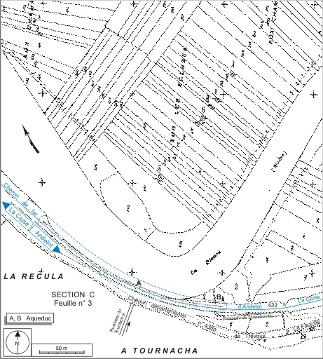 Plan-masse et de situation. Extrait du plan cadastral informatisé, 2006, section AH, échelle 1:1000  réduite à 1:2000. © André Céréza / Région Bourgogne-Franche-Comté, Inventaire du patrimoine - 2007