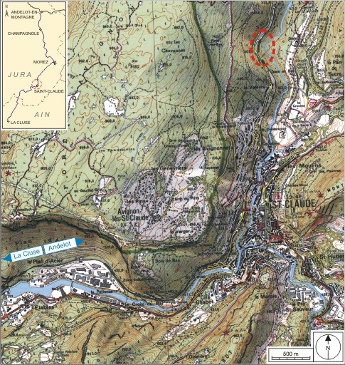 Carte et schéma de localisation. Carte topographique, IGN, 2000, dalles F086_051, F086_052, F087_051 et F087_052, échelle 1:25 000. Scan 25, licence n° 2008/CISE/2968. © André Céréza / Région Bourgogne-Franche-Comté, Inventaire du patrimoine - 2007 Carte et schéma de localisation. Carte topographique, IGN, 2000, dalles F086_051, F086_052, F087_051 et F087_052, échelle 1:25 000. Scan 25, licence n° 2008/CISE/2968. © André Céréza / Région Bourgogne-Franche-Comté, Inventaire du patrimoine - 2007