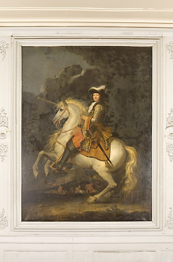 Vue d'ensemble du tableau représentant Louis XIV, mur droit du salon. © Jérôme Mongreville / Région Bourgogne-Franche-Comté, Inventaire du patrimoine - 2008