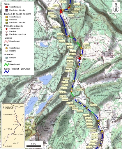 Carte et schéma de localisation des ouvrages : du Vaudioux à La Chaumusse. Carte topographique, IGN, 2000, dalles F087-048 et F087-049, échelle 1:48 000. Scan 25, licence n° 2008/CISE/2968. © André Céréza / Région Bourgogne-Franche-Comté, Inventaire du patrimoine - 2008 Carte et schéma de localisation des ouvrages : du Vaudioux à La Chaumusse. Carte topographique, IGN, 2000, dalles F087-048 et F087-049, échelle 1:48 000. Scan 25, licence n° 2008/CISE/2968. © André Céréza / Région Bourgogne-Franche-Comté, Inventaire du patrimoine - 2008
