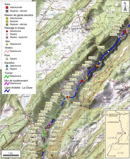 Carte et schéma de localisation des ouvrages : de Lézat à Valfin-lès-Saint-Claude. Carte topographique, IGN, 2000, dalles F087-050 et F087-051, échelle 1:48 000. Scan 25, licence n° 2008/CISE/2968. © André Céréza / Région Bourgogne-Franche-Comté, Inventaire du patrimoine - 2008 Carte et schéma de localisation des ouvrages : de Lézat à Valfin-lès-Saint-Claude. Carte topographique, IGN, 2000, dalles F087-050 et F087-051, échelle 1:48 000. Scan 25, licence n° 2008/CISE/2968. © André Céréza / Région Bourgogne-Franche-Comté, Inventaire du patrimoine - 2008