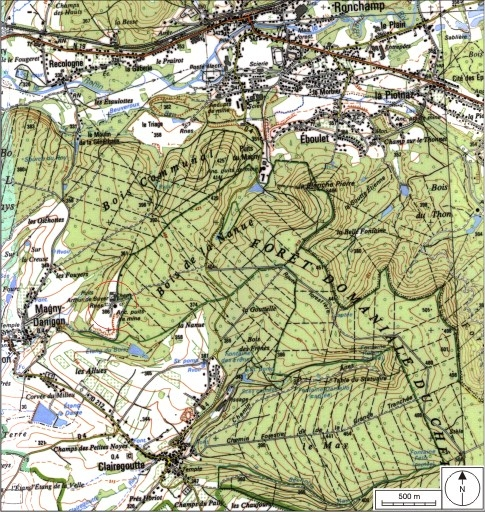 Carte de localisation. Carte topographique au 1:25000, I.G.N., Ballon d'Alsace, 3520 ET. SCAN 25 © IGN - 2008, Licence n°2008CISE29-68. © André Céréza / Région Bourgogne-Franche-Comté, Inventaire du patrimoine - 2008 Carte de localisation. Carte topographique au 1:25000, I.G.N., Ballon d'Alsace, 3520 ET. SCAN 25 © IGN - 2008, Licence n°2008CISE29-68. © André Céréza / Région Bourgogne-Franche-Comté, Inventaire du patrimoine - 2008