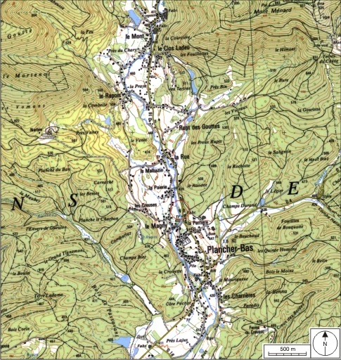 Carte de localisation. Carte topographique au 1:25000, I.G.N., Ballon d'Alsace, 3520 ET. SCAN 25 © IGN - 2008, Licence n°2008CISE29-68. © André Céréza / Région Bourgogne-Franche-Comté, Inventaire du patrimoine - 2008