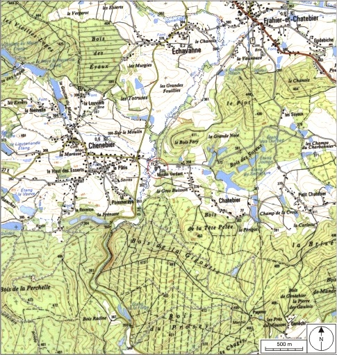 Carte de localisation. Carte topographique au 1:25000, I.G.N., Belfort, 3621 OT. SCAN 25 © IGN - 2008, Licence n°2008CISE29-68. © André Céréza / Région Bourgogne-Franche-Comté, Inventaire du patrimoine - 2008 Carte de localisation. Carte topographique au 1:25000, I.G.N., Belfort, 3621 OT. SCAN 25 © IGN - 2008, Licence n°2008CISE29-68. © André Céréza / Région Bourgogne-Franche-Comté, Inventaire du patrimoine - 2008