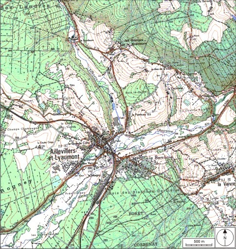 Carte de localisation. Carte topographique au 1:25000, I.G.N., Saint-Loup-sur-Semouse, 3419 O. SCAN 25 © IGN - 2008, Licence n°2008CISE29-68. © André Céréza / Région Bourgogne-Franche-Comté, Inventaire du patrimoine - 2008 Carte de localisation. Carte topographique au 1:25000, I.G.N., Saint-Loup-sur-Semouse, 3419 O. SCAN 25 © IGN - 2008, Licence n°2008CISE29-68. © André Céréza / Région Bourgogne-Franche-Comté, Inventaire du patrimoine - 2008