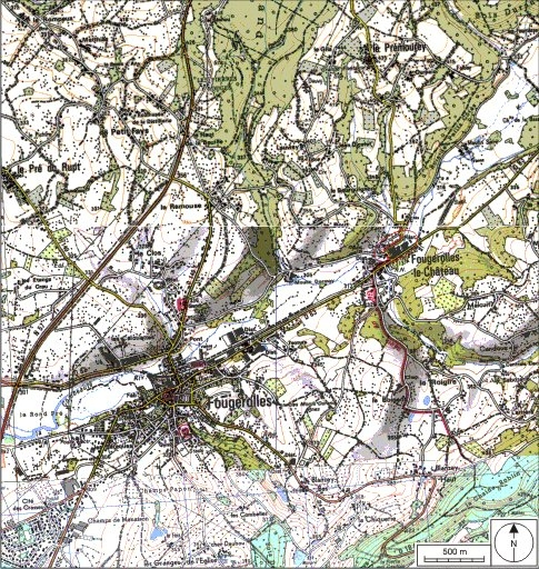 Carte de localisation. Carte topographique au 1:25000, I.G.N., Remiremont, 3519 O. SCAN 25 © IGN - 2008, Licence n°2008CISE29-68. © André Céréza / Région Bourgogne-Franche-Comté, Inventaire du patrimoine - 2008