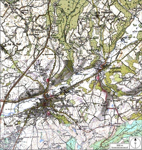 Carte de localisation. Carte topographique au 1:25000, I.G.N., Remiremont, 3519 O. SCAN 25 © IGN - 2008, Licence n°2008CISE29-68. © André Céréza / Région Bourgogne-Franche-Comté, Inventaire du patrimoine - 2008