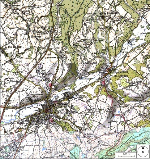 Carte de localisation. Carte topographique au 1:25000, I.G.N., Remiremont, 3519 O. SCAN 25 © IGN - 2008, Licence n°2008CISE29-68. © André Céréza / Région Bourgogne-Franche-Comté, Inventaire du patrimoine - 2008