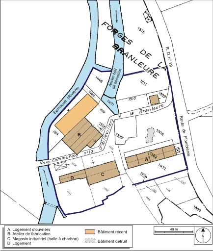 Plan-masse et de situation. Extrait du plan cadastral numérisé, 2008, section A, 1:1250. Source : Direction générale des Finances Publiques - Cadastre ; mise à jour : 2008. © André Céréza / Région Bourgogne-Franche-Comté, Inventaire du patrimoine - 2008 Plan-masse et de situation. Extrait du plan cadastral numérisé, 2008, section A, 1:1250. Source : Direction générale des Finances Publiques - Cadastre ; mise à jour : 2008. © André Céréza / Région Bourgogne-Franche-Comté, Inventaire du patrimoine - 2008