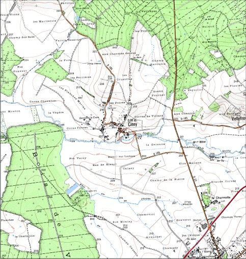 Carte de localisation. Carte topographique au 1:25000, I.G.N., Gy, 3322 O. SCAN 25 © IGN - 2008, Licence n°2008CISE29-68. © André Céréza / Région Bourgogne-Franche-Comté, Inventaire du patrimoine - 2008 Carte de localisation. Carte topographique au 1:25000, I.G.N., Gy, 3322 O. SCAN 25 © IGN - 2008, Licence n°2008CISE29-68. © André Céréza / Région Bourgogne-Franche-Comté, Inventaire du patrimoine - 2008