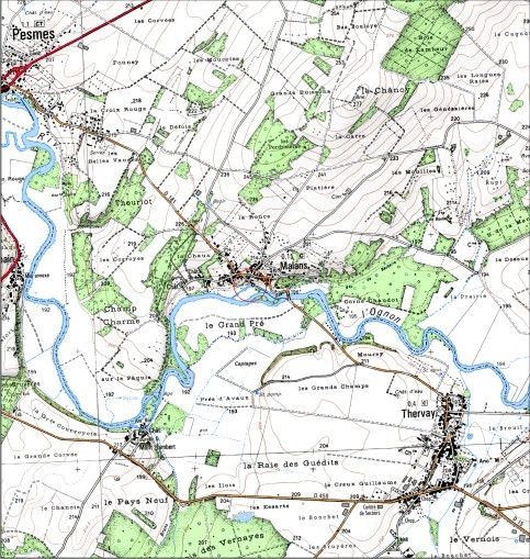 Carte de localisation. Carte topographique au 1:25000, I.G.N., Gendrey, 3223 E. SCAN 25 © IGN - 2008, Licence n°2008CISE29-68. © André Céréza / Région Bourgogne-Franche-Comté, Inventaire du patrimoine - 2008 Carte de localisation. Carte topographique au 1:25000, I.G.N., Gendrey, 3223 E. SCAN 25 © IGN - 2008, Licence n°2008CISE29-68. © André Céréza / Région Bourgogne-Franche-Comté, Inventaire du patrimoine - 2008