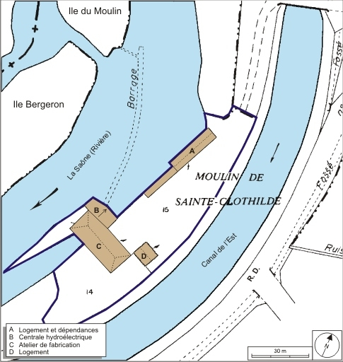 Plan-masse et de situation. Extrait du plan cadastral numérisé, 2008, section D, 1:1250 agrandi à 1:1000. Source : Direction générale des Finances Publiques - Cadastre ; mise à jour : 2008. © André Céréza / Région Bourgogne-Franche-Comté, Inventaire du patrimoine - 2008 Plan-masse et de situation. Extrait du plan cadastral numérisé, 2008, section D, 1:1250 agrandi à 1:1000. Source : Direction générale des Finances Publiques - Cadastre ; mise à jour : 2008. © André Céréza / Région Bourgogne-Franche-Comté, Inventaire du patrimoine - 2008