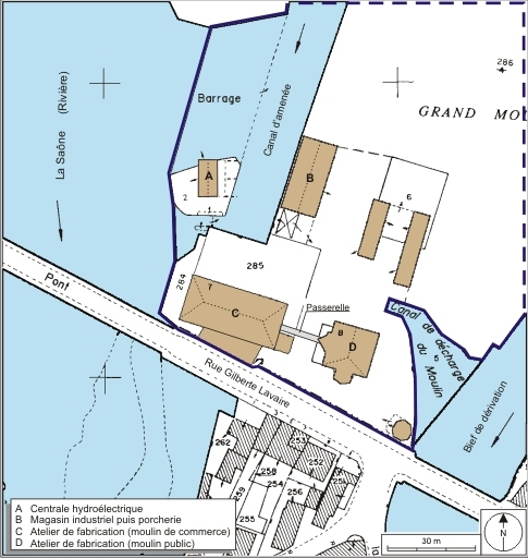 Plan-masse et de situation. Extrait du plan cadastral numérisé, 2008, section BT, 1:1000. Source : Direction générale des Finances Publiques - Cadastre ; mise à jour : 2008. © André Céréza / Région Bourgogne-Franche-Comté, Inventaire du patrimoine - 2008