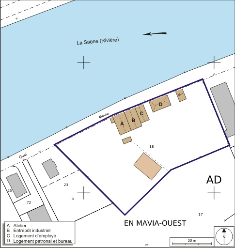 Plan-masse et de situation. Extrait du plan cadastral numérisé, 2008, section AD, 1:1000. Source : Direction générale des Finances Publiques - Cadastre ; mise à jour : 2008. © André Céréza / Région Bourgogne-Franche-Comté, Inventaire du patrimoine - 2008 Plan-masse et de situation. Extrait du plan cadastral numérisé, 2008, section AD, 1:1000. Source : Direction générale des Finances Publiques - Cadastre ; mise à jour : 2008. © André Céréza / Région Bourgogne-Franche-Comté, Inventaire du patrimoine - 2008