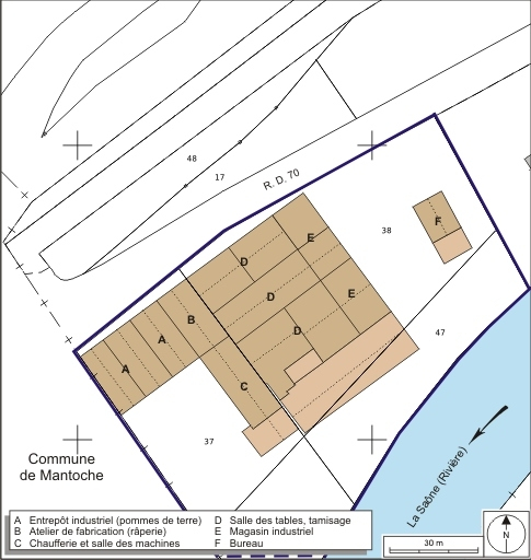 Plan-masse et de situation. Extrait du plan cadastral numérisé, 2008, section AI, 1:1000. Source : Direction générale des Finances Publiques - Cadastre ; mise à jour : 2008. © André Céréza / Région Bourgogne-Franche-Comté, Inventaire du patrimoine - 2008
