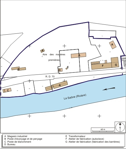 Plan-masse et de situation. Montage d'extraits de plans cadastraux numérisés, 2008, section AE, 1:1000 réduit à 1:2000. Source : Direction générale des Finances Publiques - Cadastre ; mise à jour : 2008. © André Céréza / Région Bourgogne-Franche-Comté, Inventaire du patrimoine - 2008