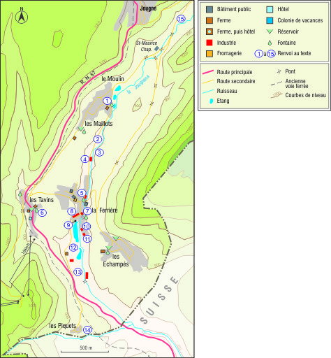 Hameaux le long de la Jougnena. © André Céréza / Région Bourgogne-Franche-Comté, Inventaire du patrimoine - 2009