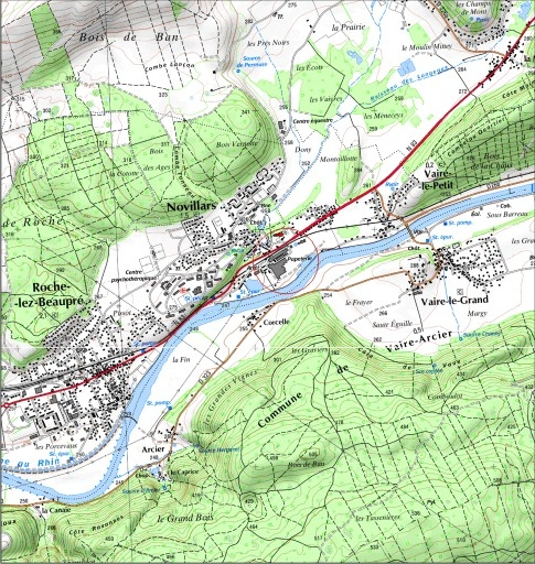 Carte de localisation. SCAN 25 © IGN - 2008, Licence n°2008CISE29-68. © André Céréza / Région Bourgogne-Franche-Comté, Inventaire du patrimoine - 2009
