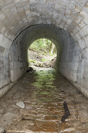 Intérieur du pont, aqueduc (n°6) en direction des Tavins. © Jérôme Mongreville / Région Bourgogne-Franche-Comté, Inventaire du patrimoine - 2009