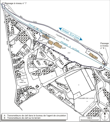 Plan de situation. Extrait du plan cadastral informatisé, 2006, section AE, échelle 1:3500. © André Céréza / Région Bourgogne-Franche-Comté, Inventaire du patrimoine - 2009