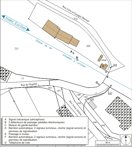 Plan de situation. Extrait du plan cadastral informatisé, 2006, section AE, échelle 1:1000. © André Céréza / Région Bourgogne-Franche-Comté, Inventaire du patrimoine - 2009