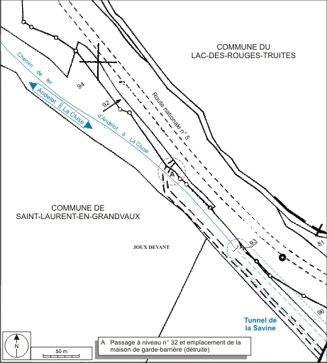 Plan de situation. Extrait du plan cadastral informatisé, 2008, section AR, échelle 1:2500. © André Céréza / Région Bourgogne-Franche-Comté, Inventaire du patrimoine - 2009