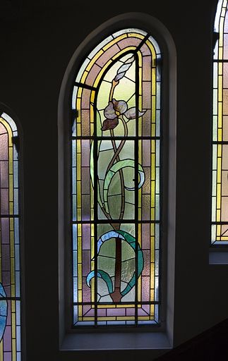 Deuxième registre, verrière centrale. © Yves Sancey / Région Bourgogne-Franche-Comté, Inventaire du patrimoine - 2009 Deuxième registre, verrière centrale. © Yves Sancey / Région Bourgogne-Franche-Comté, Inventaire du patrimoine - 2009