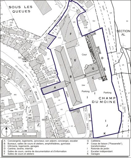 Plan-masse et de situation. Extrait du plan cadastral, 1980, section AI, échelle 1:1000 réduite à 1:1250. © André Céréza / Région Bourgogne-Franche-Comté, Inventaire du patrimoine - 2009 Plan-masse et de situation. Extrait du plan cadastral, 1980, section AI, échelle 1:1000 réduite à 1:1250. © André Céréza / Région Bourgogne-Franche-Comté, Inventaire du patrimoine - 2009