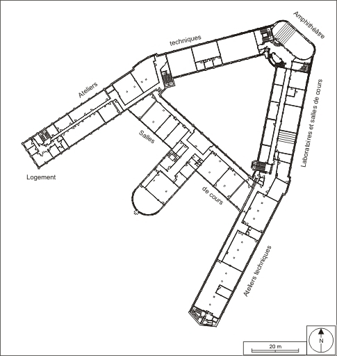 Externat : plan du 2e étage. © André Céréza, Catherine Bayo / Région Bourgogne-Franche-Comté, Inventaire du patrimoine - 2010 Externat : plan du 2e étage. © André Céréza, Catherine Bayo / Région Bourgogne-Franche-Comté, Inventaire du patrimoine - 2010