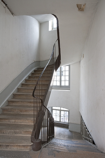 Détail de l'escalier : partie supérieure. © Yves Sancey / Région Bourgogne-Franche-Comté, Inventaire du patrimoine - 2010