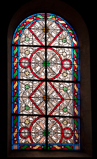 Verrière n° 5 : verrière décorative. Vue générale. © Jérôme Mongreville / Région Bourgogne-Franche-Comté, Inventaire du patrimoine - 2010