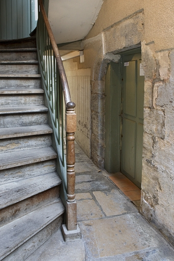Logis principal : détail de l'escalier. © Yves Sancey / Région Bourgogne-Franche-Comté, Inventaire du patrimoine - 2010