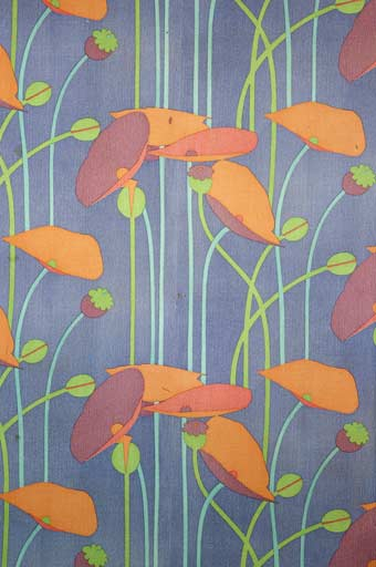 Papier peint d'une des chambres. © Jérôme Mongreville / Région Bourgogne-Franche-Comté, Inventaire du patrimoine - 2010