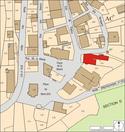 Plan masse et de situation. © André Céréza / Région Bourgogne-Franche-Comté, Inventaire du patrimoine - 2010