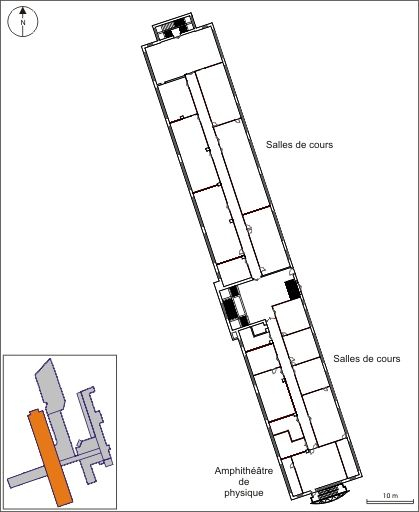 Bâtiment B : plan du 2e étage. © André Céréza / Région Bourgogne-Franche-Comté, Inventaire du patrimoine - 2010 Bâtiment B : plan du 2e étage. © André Céréza / Région Bourgogne-Franche-Comté, Inventaire du patrimoine - 2010