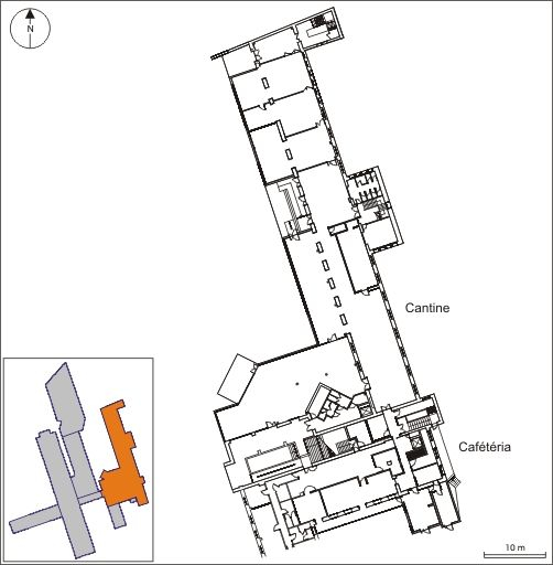 Bâtiment D : plan du rez-de-chaussée. © André Céréza / Région Bourgogne-Franche-Comté, Inventaire du patrimoine - 2010 Bâtiment D : plan du rez-de-chaussée. © André Céréza / Région Bourgogne-Franche-Comté, Inventaire du patrimoine - 2010
