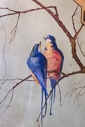 Couple d'oiseaux sur une branche. © Yves Sancey / Région Bourgogne-Franche-Comté, Inventaire du patrimoine - 2010