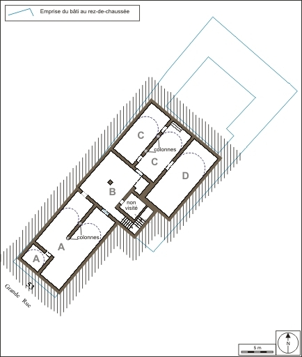 Plan du sous-sol. © André Céréza / Région Bourgogne-Franche-Comté, Inventaire du patrimoine - 2012